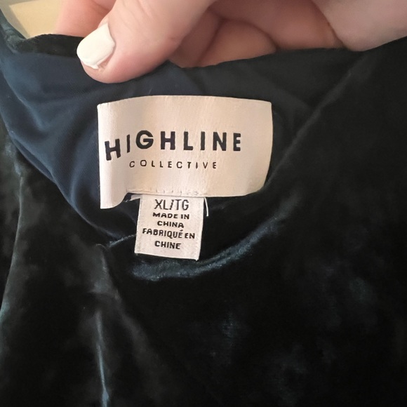Velvet Mini Dress | Highline Collective | Shoulder Ruffle | Good Cond Worn Once - Picture 2 of 4